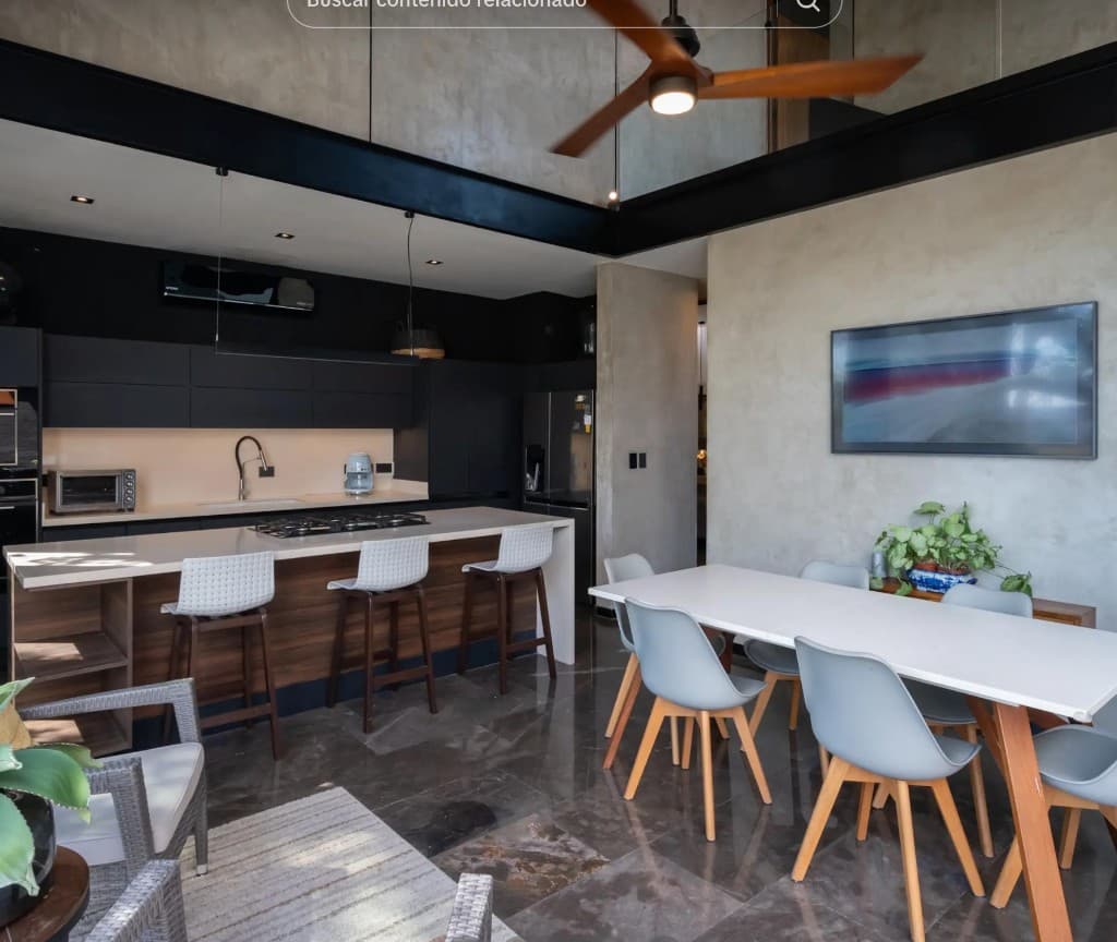 Cocina y comedor — vivienda contemporánea