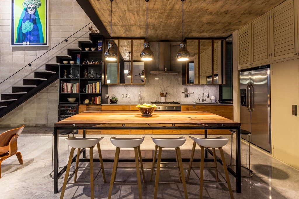 Interior cocina y comedor — vivienda premium