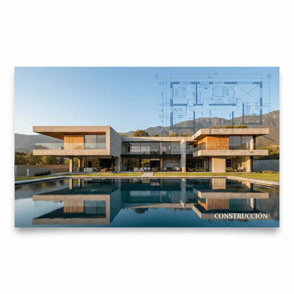 Modern residential house design blueprint in Monterrey, Mexico